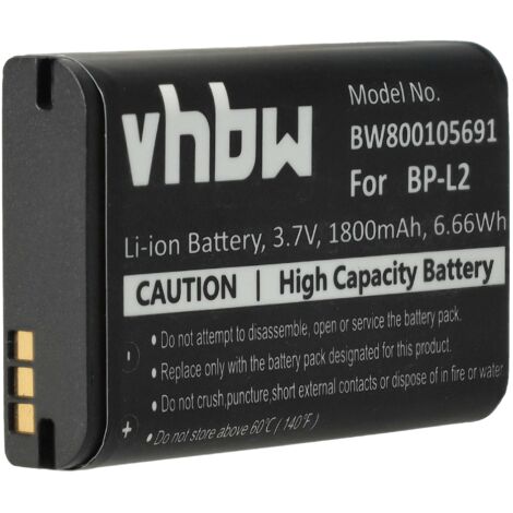Batterie Rechargeable Li-ion 3.7V 1800mAh - Compatible Tascam DR-1 Et GT-R1 - Remplace La BP-L2 D'origine (noir, Légère Et Performante)