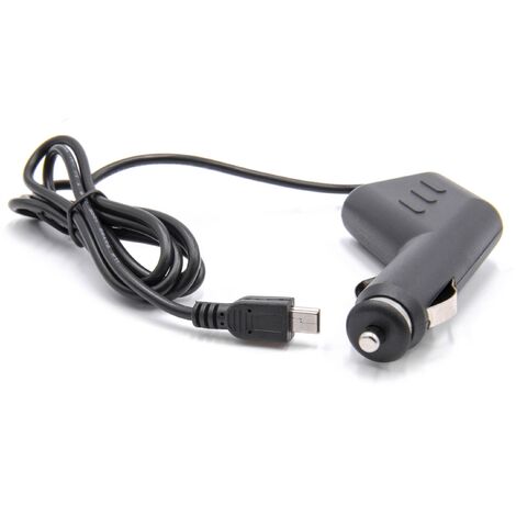 vhbw Câble de charge prise allume-cigare mini-USB 12V 1,0 A pour GPS, lecteur MP3 noir (1/2)