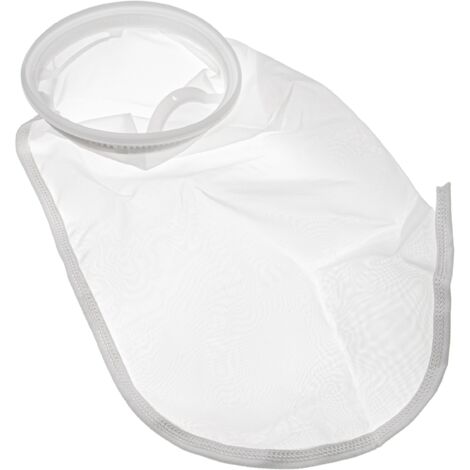 Chaussette Filtrante Pour Aquarium/piscine - Nylon, 18x81 Cm, Maille 100 Microns, Blanche, Réutilisable