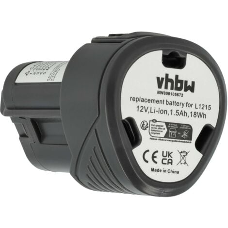 vhbw 2x Batteries remplacement pour AEG L1215, L1215P, L1215R, L1220, L1230 pour outil électrique (1500 mAh, Li-ion, 12 V)