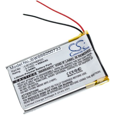 vhbw Batterie remplacement pour Sony 1-756-920-32, LIS1427HEPCC pour casque audio, écouteurs sans fil (550mAh, 3,7V, Li-polymère) (1/2)