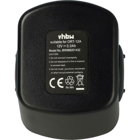 Vhbw 2x NiMH Batterie 3000mAh (9.6V) pour outils électroniques