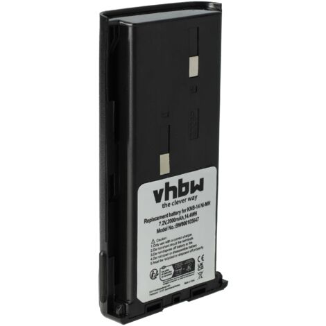 vhbw Batterie compatible avec Kenwood TK-3102, TK-278GM, TK-278GC, TK-278G, TK-3101, TK-3100, TK-272G radio talkie-walkie (2000mAh, 7,2V, NiMH) (1/5)