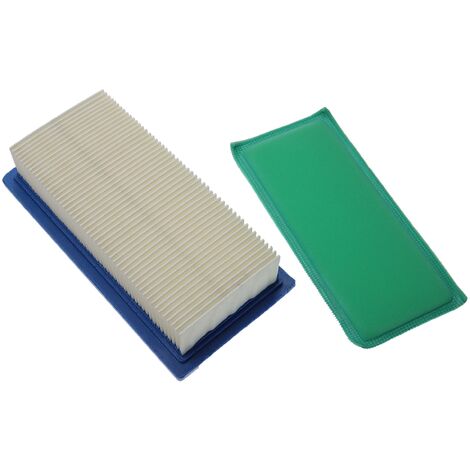 vhbw Lot de filtres remplacement pour Briggs & Stratton 93400, 491384 pour moteur de tondeuse à gazon - 2x filtres (1x filtre à air, 1x préfiltre) (1/3)