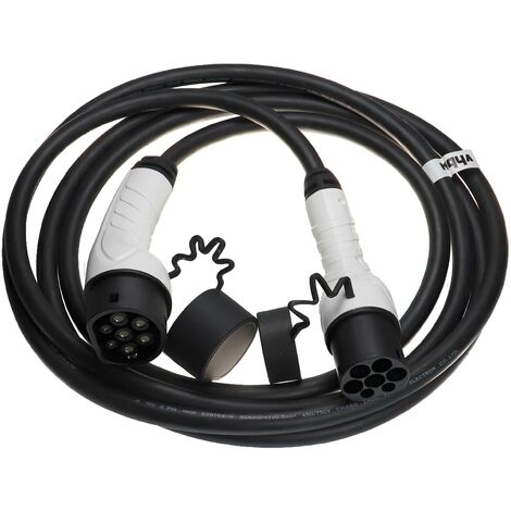 Vhbw Câble de recharge type 2 vers type 2 compatible avec Mercedes-Benz  EQE, EQS, EQV, GLA 250e voiture électrique - 1 phase, 32 A, 7 kW, 7 m