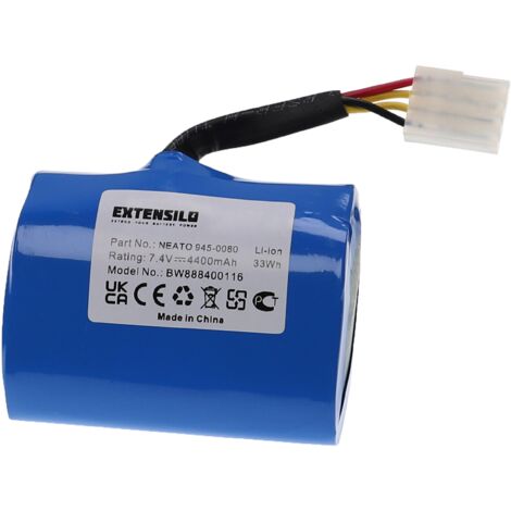 EXTENSILO Batterie remplacement pour Neato 205-0001, 945-0005, 945-0006, 945-0024 pour aspirateur, robot électroménager (4400mAh, 7,4V, Li-ion) (1/3)