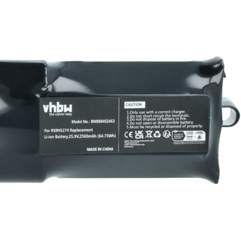 Vhbw Batteria Compatibile Rowenta Air Force Extreme RH8827WO/2D2, 2500mAh, 25,9V, Li-Ion, Sostituisce RSRH5274 - 2