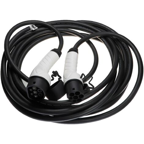 vhbw Câble de recharge type 2 vers type 2 compatible avec Citroen e-Berlingo,  e-C4, e-Spacetourer voiture électrique - 3 phases, 16 A, 11 kW, 5 m
