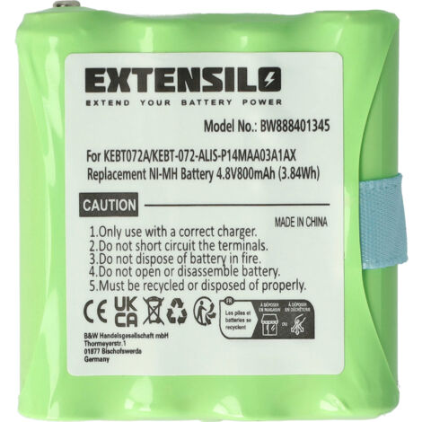 EXTENSILO Batterie compatible avec Motorola Talkabout T40, T80 Extreme, TLKR 3, TLKR 5 radio talkie-walkie (800mAh, 4,8V, NiMH) (1/5)