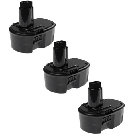 EXTENSILO 3x Batterie compatible avec Dewalt DC985KA, DC984VA, DC985VA, DC984KB, DW055K-2, DC984KA, DW054K-2 outil électrique (3300 mAh, NiMH, 14,4 V) (1/4)