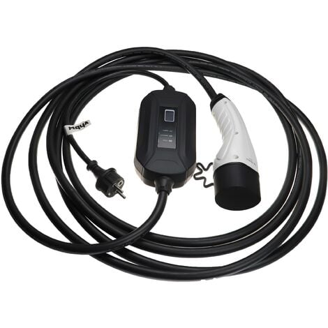 vhbw Câble de recharge type 2 vers prise Schuko compatible avec Peugeot  e-Traveller voiture électrique 