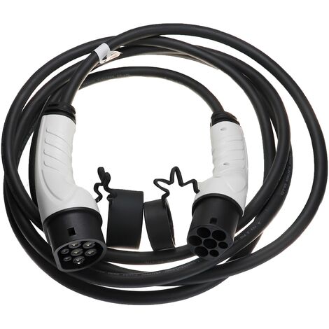Vhbw Câble de recharge type 2 vers prise Schuko compatible avec Peugeot  e-208, e-Rifter voiture électrique - 1 phase, 16 A, 3,5 kW, 3 m