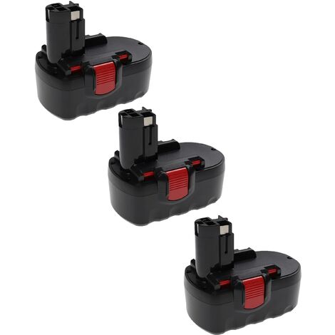EXTENSILO 3x Batterie compatible avec Bosch 1659K, 1646K, 1662, 1659RK, 1662K, 1662B, 1662K-24, 1688K-24 outil électrique (3300 mAh, NiMH, 18 V) (1/4)