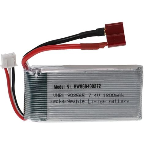 Batterie Lipo 7.4V 1200mAh pour véhicule RC avec connexion JST