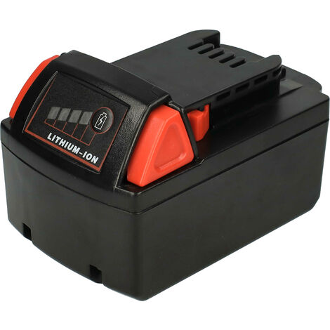 EXTENSILO Batterie compatible avec Milwaukee 2630-20, 2632-20, 2632-22, 2630- M18, 2630-22 outil électrique (5000 mAh, Li-ion, 18 V) (1/5)