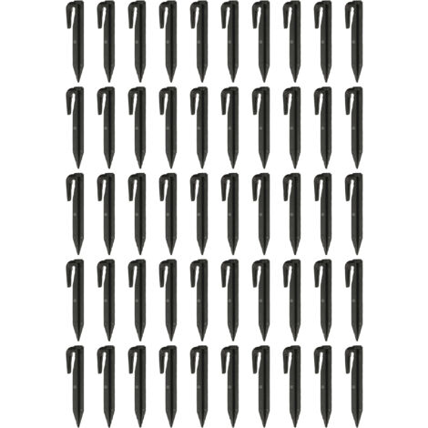 vhbw 50x piquets de fixation pour câble périphérique compatible avec Kärcher robot tondeuse - Lot ancrages au sol, plastique, noir (1/5)
