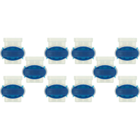vhbw 10x connecteurs pour câble périphérique compatible avec Bosch Indego 400 Connect robots de pelouse - Serre-câbles, étanches transparent / bleu (1/5)