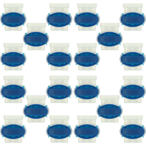 vhbw 20x connecteurs pour câble périphérique compatible avec Husqvarna Automower robots de pelouse - Serre-câbles, étanches transparent / bleu (1/5)