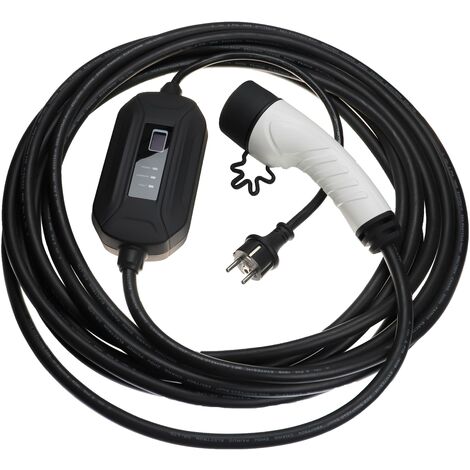 vhbw Câble de recharge type 2 vers prise euro F compatible avec Peugeot  e-208, e-Rifter voiture électrique - 1 phase, 16 A, 3,5 kW, 10 m
