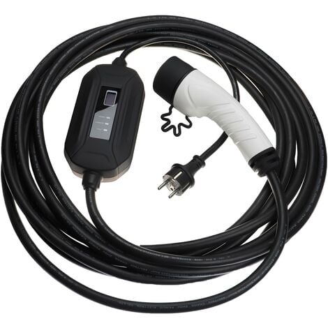 vhbw Câble de recharge type 2 vers prise euro F compatible avec Citroen e-C4,  e-Spacetourer voiture électrique - 1 phase, 16 A, 3,5 kW, 10 m
