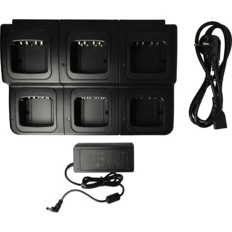 vhbw Chargeur 6 compartiments compatible avec Motorola XPR7550, XPR7500, XPR7380e batteries de radio - Socle + Prise (1/5)