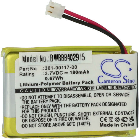 vhbw Batterie remplacement pour Garmin 361-00097-00, 361-00117-00 pour smartwatch montre connectée bracelet fitness (180mAh, 3,7V, Li-polymère) (1/5)
