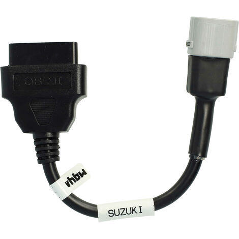 vhbw Adaptateur 6 Pin vers OBD2 16Pin compatible avec Suzuki GSR 600 (2006 - 2011), GSX-R 125 (2017 - 2019), GSX-R 600 (2004 - 2017) Motos - 10 cm
