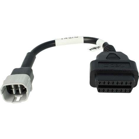 vhbw Adaptateur 6 Pin vers OBD2 16Pin compatible avec Suzuki GSR 600 (2006 - 2011), GSX-R 125 (2017 - 2019), GSX-R 600 (2004 - 2017) Motos - 10 cm