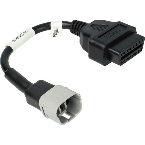 vhbw Adaptateur 6 Pin vers OBD2 16Pin compatible avec Suzuki GSR 600 (2006 - 2011), GSX-R 125 (2017 - 2019), GSX-R 600 (2004 - 2017) Motos - 10 cm