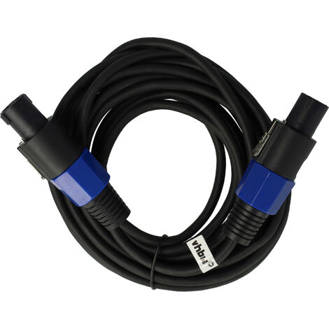 vhbw Câble sériel PA pour tous modules de basses, compatible avec speakON (fiches m) - Câble audio - 5 m, noir