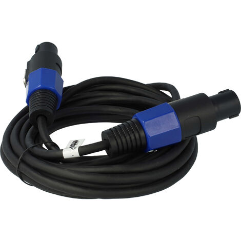 vhbw Câble sériel PA pour tous modules de basses, compatible avec speakON (fiches m) - Câble audio - 5 m, noir