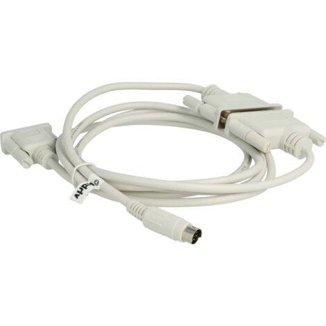 vhbw Câble adaptateur série RS-232 compatible avec Mitsubishi MELSEC FX1N, FX0N, série A, FX PCs et périphérique - Câble, 15,5 cm, gris