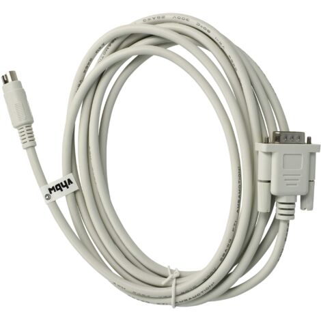 vhbw Câble adaptateur série RS-232 compatible avec Mitsubishi MELSEC FX1N, FX0N, FX1S, Série A, FX PCs et périphérique - Câble, 300 cm, gris