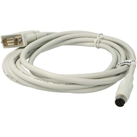 vhbw Câble adaptateur série RS-232 compatible avec Mitsubishi MELSEC FX1N, FX0N, FX1S, Série A, FX PCs et périphérique - Câble, 300 cm, gris