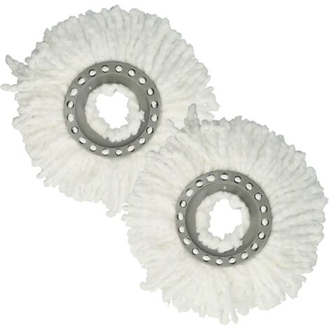vhbw 2x Serpillères remplacement pour Leifheit 52094 pour balai nettoyant - Tête de rechange, microfibre, blanc (1/5)