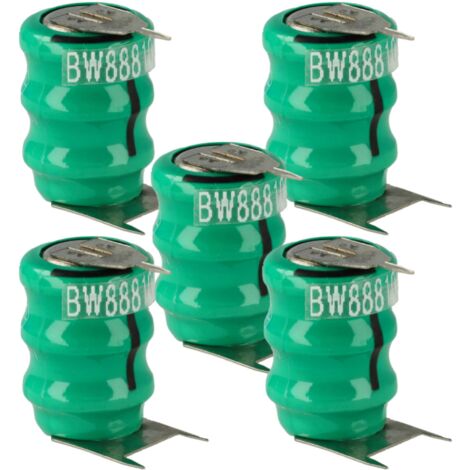 vhbw 5x NiMH pile bouton de remplacement pour type V40H 3 épingles 40mAh 3,6V convient pour les batteries de modélisme etc. (1/5)