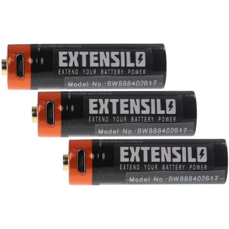 Piles Lithium-ion Mignon AA 1,5 V 2 400 MAh, Avec Câble De Chargement
