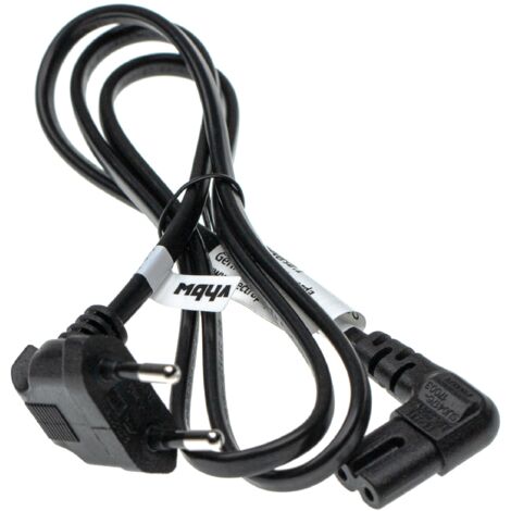 vhbw Câble connecteur euro type F remplacement pour Samsung UN32EH4003F pour appareils électriques comme PC moniteur - Prise C7, 1m, coudé (1/3)