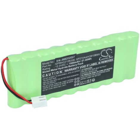 Vhbw – Batterie rechargeable 12V 1800mAh NiMH – Remplacement pour Roto GPRHC212B206, ZEL – Compatible motorisation volet, porte, portail
