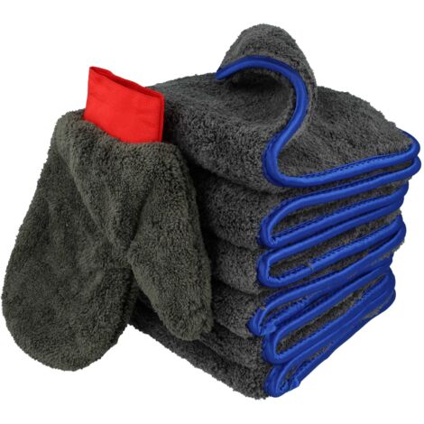 X AUTOHAUX 3pcs 400gsm Marron Microfibre Nettoyage Chiffon Lavage