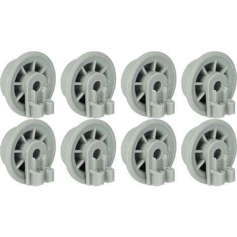 vhbw 8x Roulette pour panier inférieur compatible avec Vorwerk lave-vaisselle - Diamètre 35 mm (1/5)