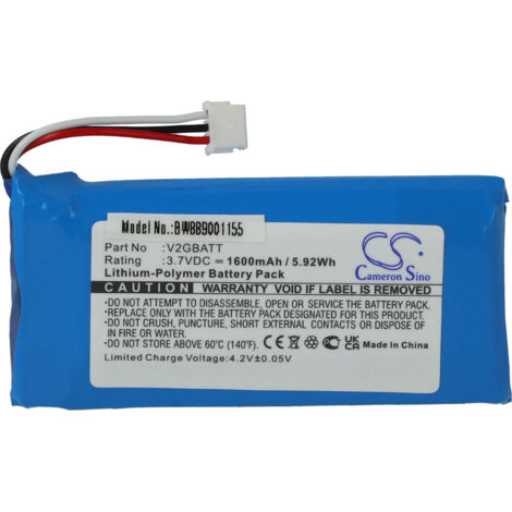 vhbw Batterie remplacement pour Sportdog V2GBATT pour collier de dressage (1600mAh, 3,7V, Li-polymère) (1/5)