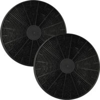 vhbw 2x Filtres à charbon actif compatible avec PKM RH-6090 / 400, 9099, RH-6004 / 450, 9878 LZ, 9860LZ, RH-8090 / 400 hotte aspirante - 17,5 cm