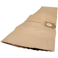 vhbw 10x Sacs compatible avec Nilfisk VP930 PRO HEPA, VP930 ECO PRO HEPA aspirateur - papier, 95,5cm x 17cm marron