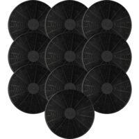 vhbw 10x Filtres à charbon actif compatible avec PKM RH-6090 / 400, RH-9999 / 450, RH-9090 / 400, RH-8090 / 400, RH-9090 hotte aspirante - 17,5 cm