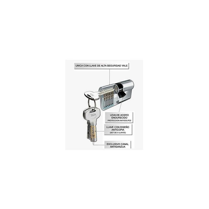 Cilindro europeo yale mm82 30-50 n,5 chiavi piatte in dotazione