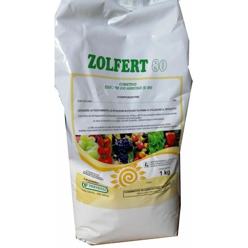 Zolfo agricolo bagnabile correttivo vite frutticoltura ortaggi kg1 zolfert  80