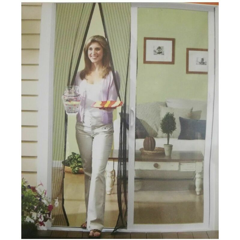 Zanzariera Magnetica Per Finestre 90x210cm - Rete Anti Zanzare Auto-Chiudente, Beige, Con Magneti - Foto 9