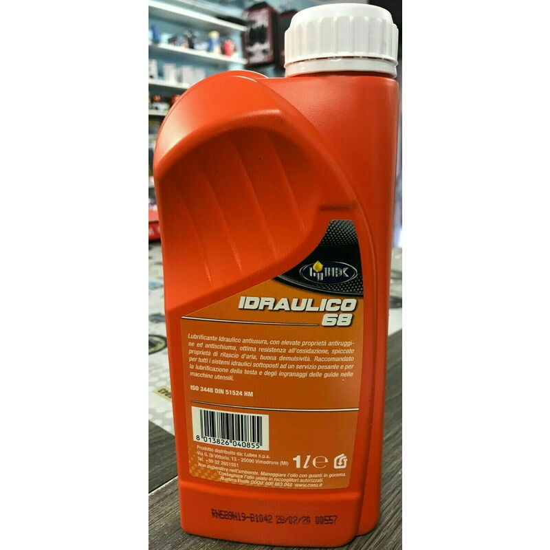 Olio idraulico 68 lubex iso 3448 lt1 din 51524 hm 1 litro lubrificante  antiusur