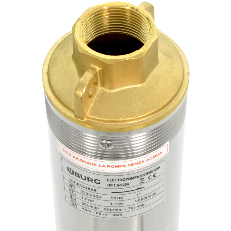 Pompa Sommersa Per Pozzi Profondi VidaXL 750W - Portata 4500 L/h, Profondità 40 M, Acciaio Inox, Per Irrigazione Giardino - Foto 8